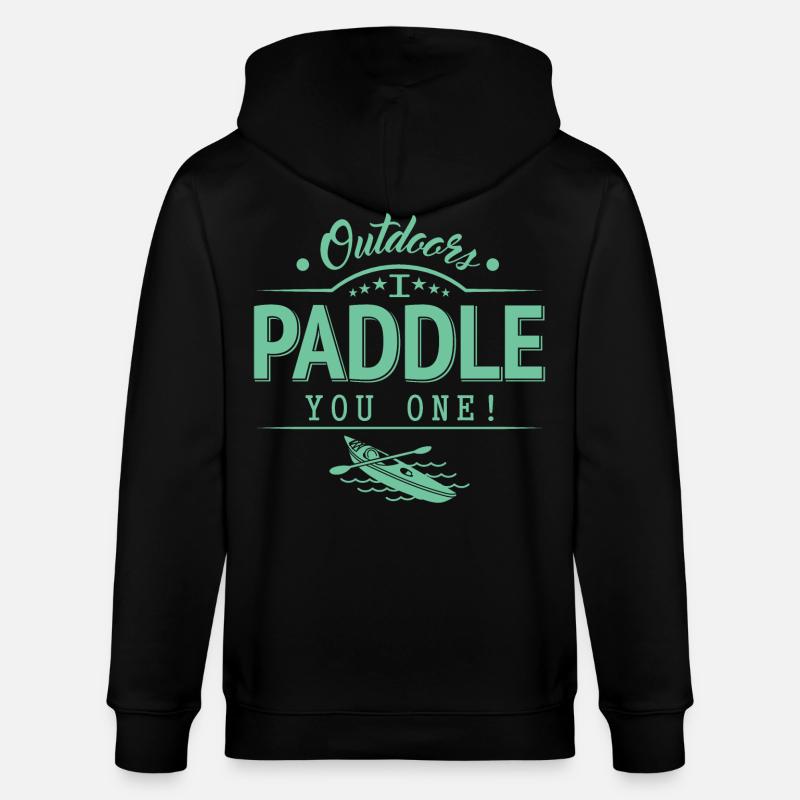 Draußen Paddele ich dir eins - Stanley/Stella Unisex Bio-Kapuzenjacke CULTIVATOR - Schwarz
