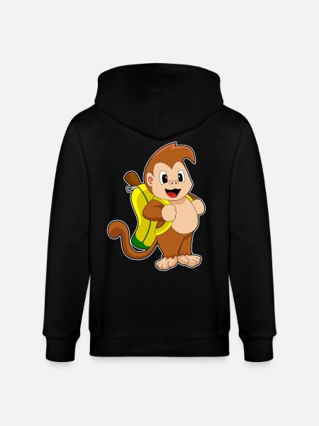 Affe Banane - Stanley/Stella Unisex Bio-Kapuzenjacke CULTIVATOR  - Schwarz