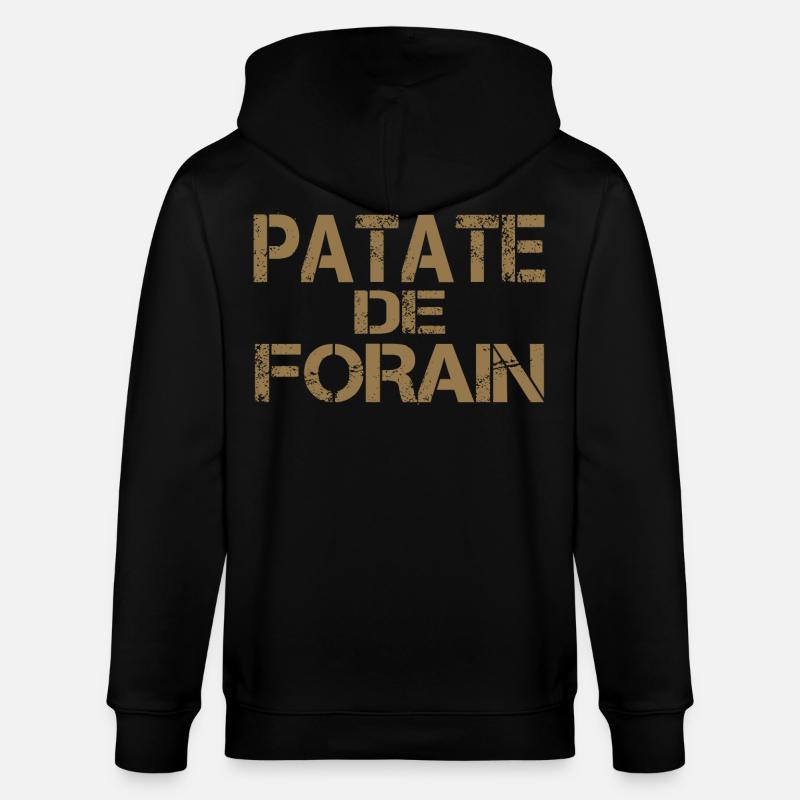 Patate forain ocre - Veste à capuche bio CULTIVATOR Stanley/Stella Unisexe - noir