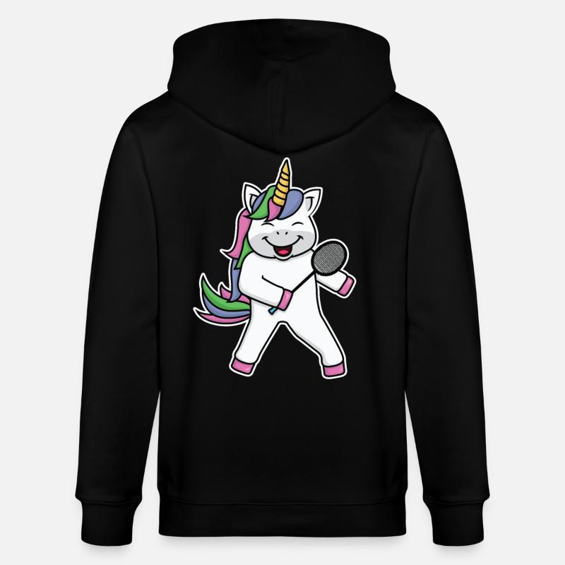 Badminton Einhorn - Stanley/Stella Unisex Bio-Kapuzenjacke CULTIVATOR  - Schwarz
