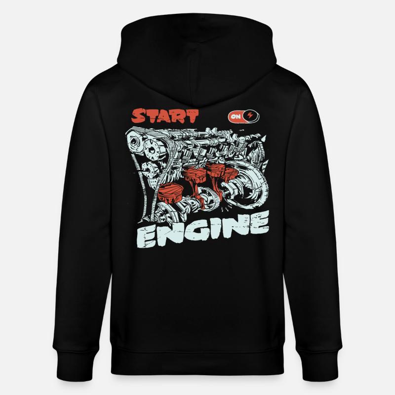 Start the engine, engine, engine - Stanley/Stella CULTIVATOR  Unisex Organic Hooded Jacket - black