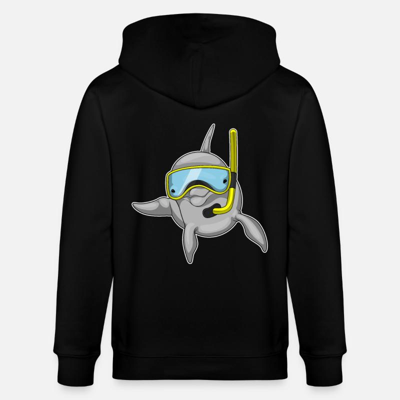 Dolphin Diver Snorkel - Veste à capuche bio CULTIVATOR Stanley/Stella Unisexe - noir