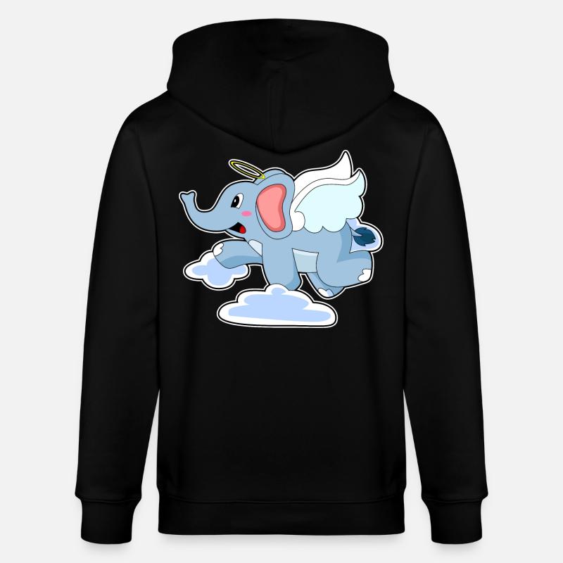 Nuages d’anges éléphants - Veste à capuche bio CULTIVATOR Stanley/Stella Unisexe - noir