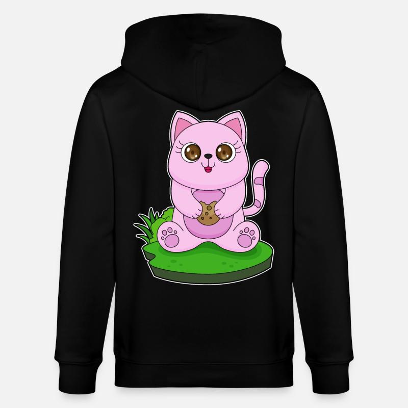 Chat Cookie - Veste à capuche bio CULTIVATOR Stanley/Stella Unisexe - noir