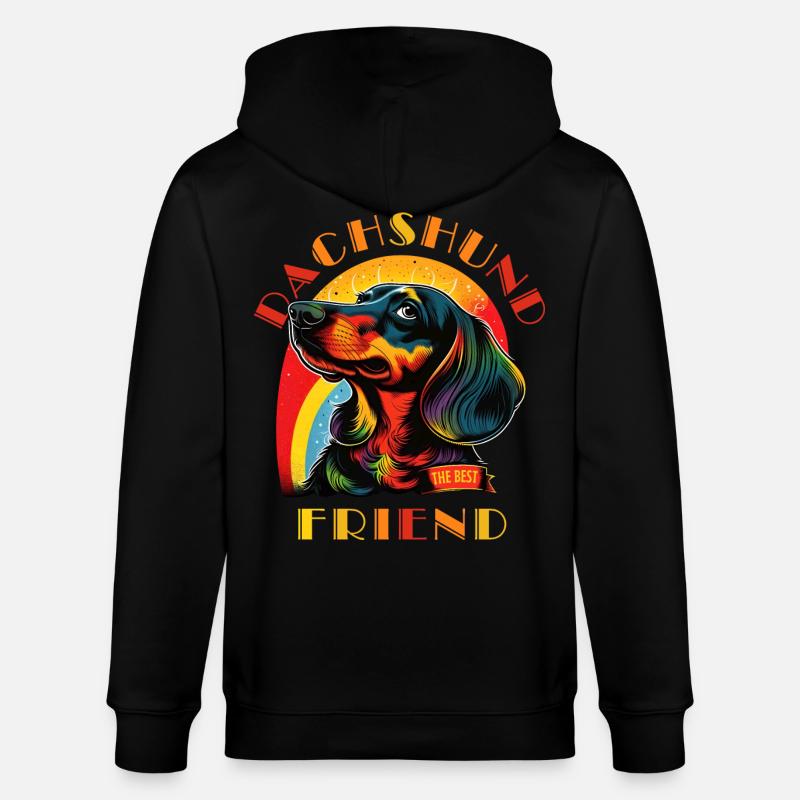 Dackel Der beste Freund - Stanley/Stella Unisex Bio-Kapuzenjacke CULTIVATOR  - Schwarz