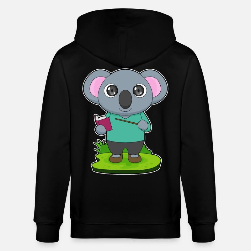 Koala Teacher Pointer - Veste à capuche bio CULTIVATOR Stanley/Stella Unisexe - noir