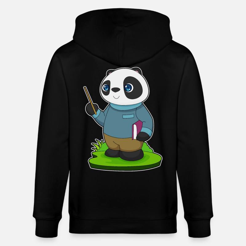 Pointeur d’enseignant Panda - Veste à capuche bio CULTIVATOR Stanley/Stella Unisexe - noir