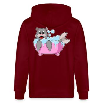 Seal Bathing Bathtub - Stanley/Stella CULTIVATOR  Unisex Organic Hooded Jacket - burgundy - Back - Anna (173cm)