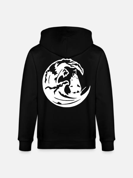 The Great White Wave - Stanley/Stella CULTIVATOR  Unisex Organic Hooded Jacket - black