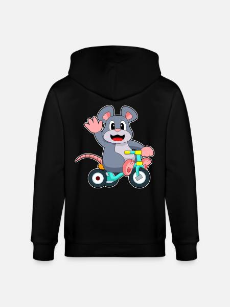 Rat Bicycle - Stanley/Stella CULTIVATOR Unisex Organic Hooded Jacket - black