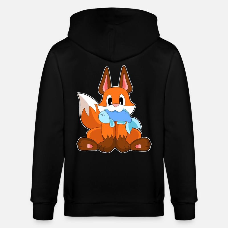 Poisson-renard - Veste à capuche bio CULTIVATOR Stanley/Stella Unisexe - noir