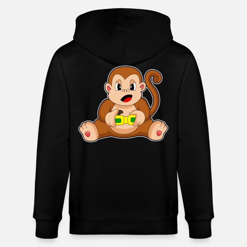 Affe Gamer Controller - Stanley/Stella Unisex Bio-Kapuzenjacke CULTIVATOR - Schwarz
