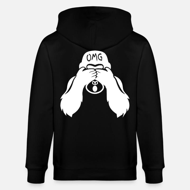 Witziger Gorilla OMG Affe - Stanley/Stella Unisex Bio-Kapuzenjacke CULTIVATOR  - Schwarz