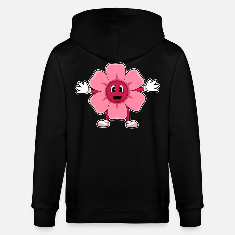 Fleur rose - Veste à capuche bio CULTIVATOR Stanley/Stella Unisexe - noir