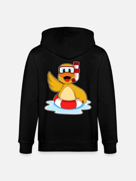 Duck Swimming Swim Ring Summer - Stanley/Stella CULTIVATOR Unisex Organic Hooded Jacket - black