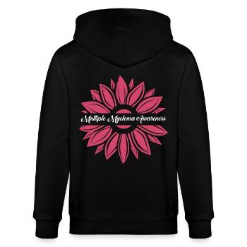 Multiple Myeloma Awareness Burgundy Sunflowe - Stanley/Stella CULTIVATOR  Unisex Organic Hooded Jacket - black - Back - Anna (173cm)