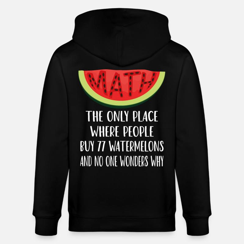 Mathématiques et pastèques amusants - Veste à capuche bio CULTIVATOR Stanley/Stella Unisexe - noir
