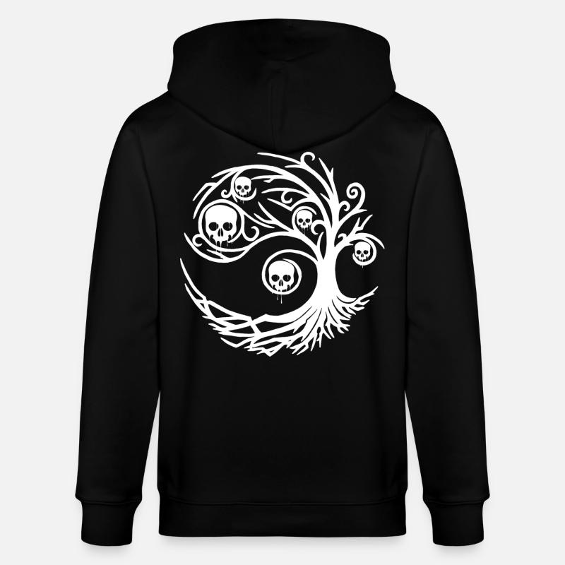 Baum mit Totenköpfen - Stanley/Stella Unisex Bio-Kapuzenjacke CULTIVATOR  - Schwarz