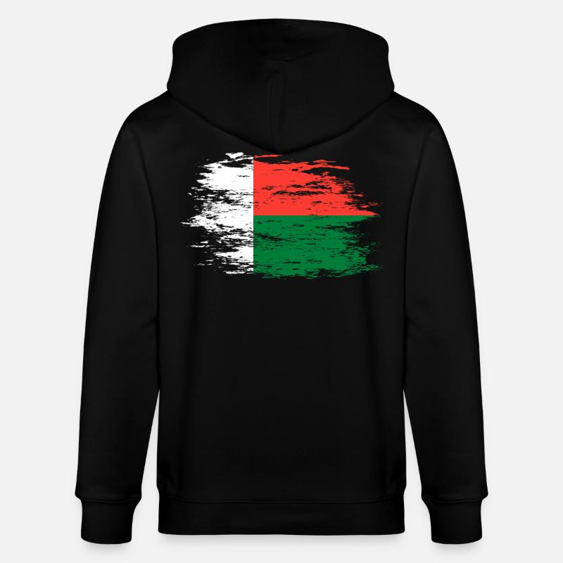 Drapeau de Madagascar utilisé - Veste à capuche bio CULTIVATOR Stanley/Stella Unisexe - noir