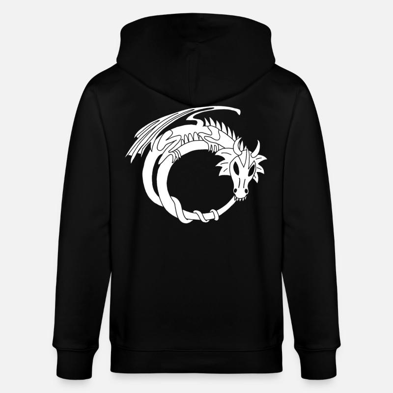 L'anneau du dragon blanc - Veste à capuche bio CULTIVATOR Stanley/Stella Unisexe - noir