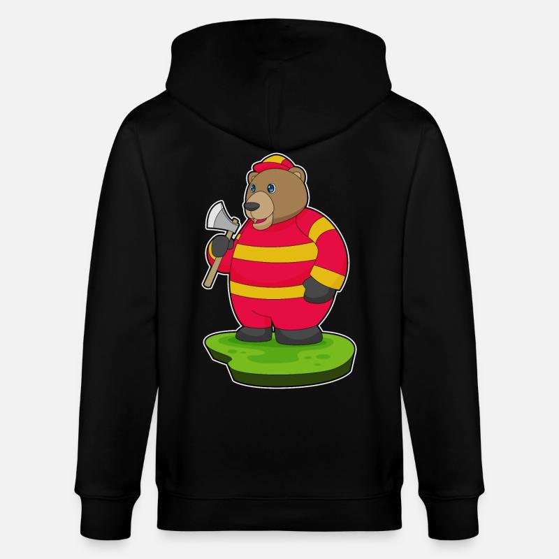 Hache de pompier ours - Veste à capuche bio CULTIVATOR Stanley/Stella Unisexe - noir