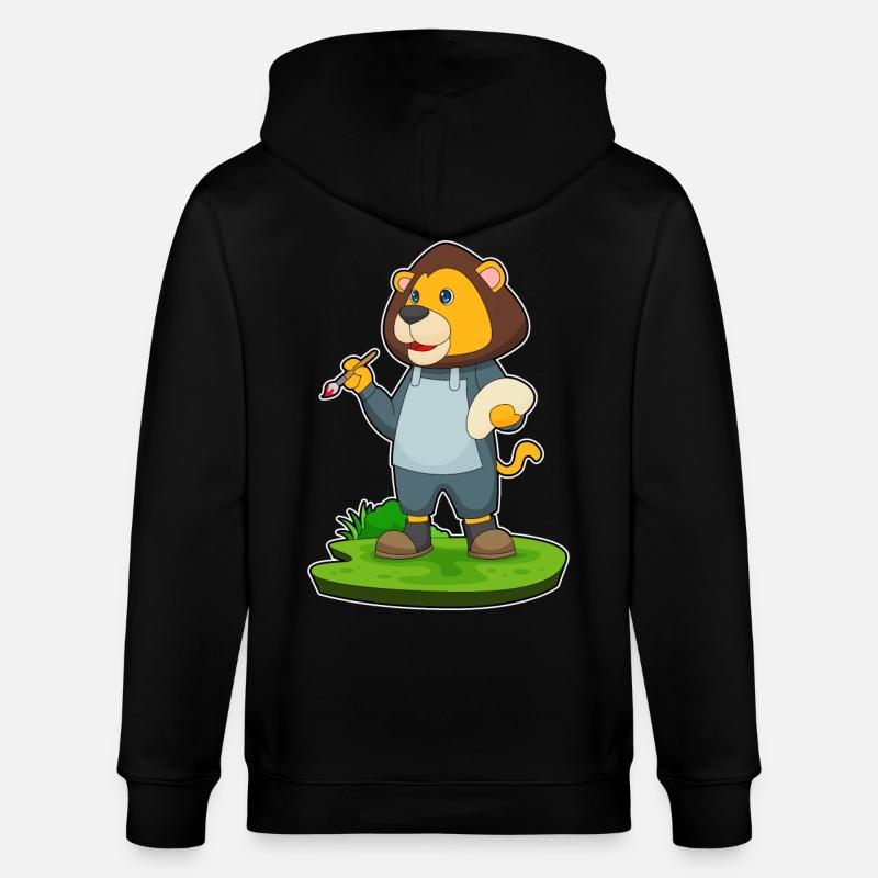 Löwe Malen Pinsel - Stanley/Stella Unisex Bio-Kapuzenjacke CULTIVATOR  - Schwarz