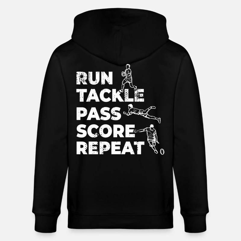 Rugbyspieler Zeitplan - Stanley/Stella Unisex Bio-Kapuzenjacke CULTIVATOR  - Schwarz