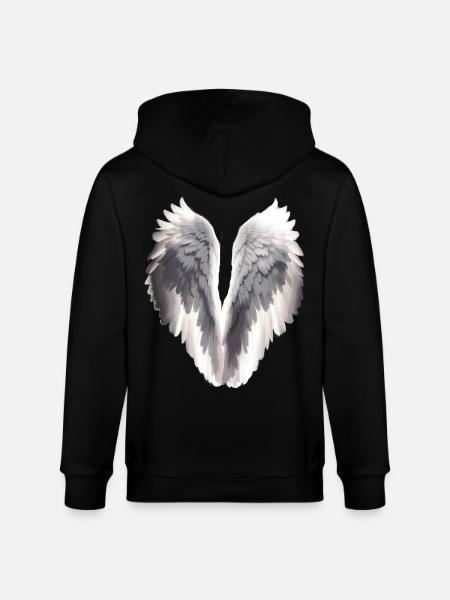 Angel wings - Stanley/Stella CULTIVATOR  Unisex Organic Hooded Jacket - black
