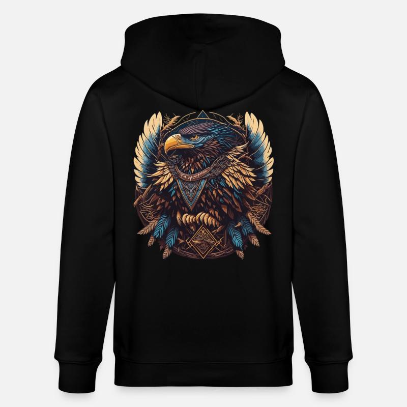 Attrape-rêves d’aigle - Veste à capuche bio CULTIVATOR Stanley/Stella Unisexe - noir