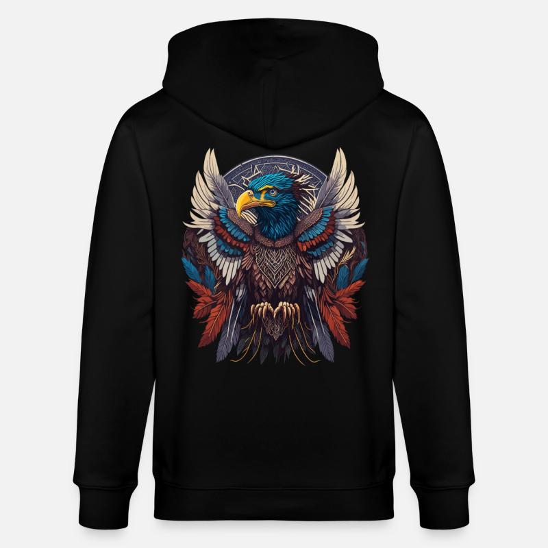 Attrape-rêves aigle amérindien - Veste à capuche bio CULTIVATOR Stanley/Stella Unisexe - noir