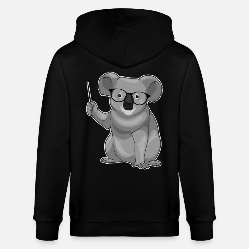Koala Teacher Pointer - Veste à capuche bio CULTIVATOR Stanley/Stella Unisexe - noir