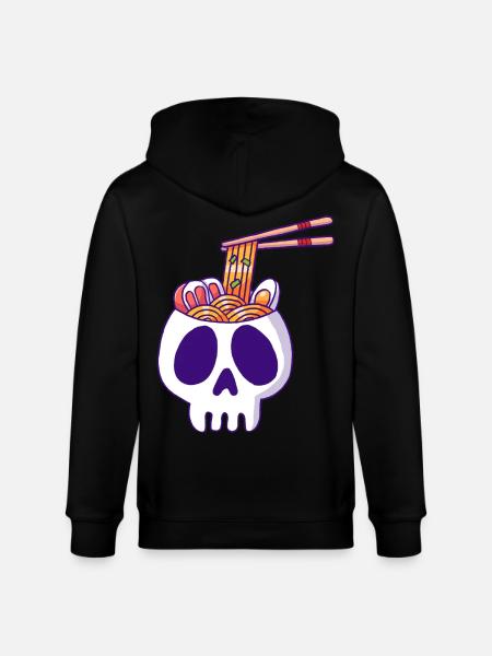 Skull and noodles - Stanley/Stella CULTIVATOR Unisex Organic Hooded Jacket - black