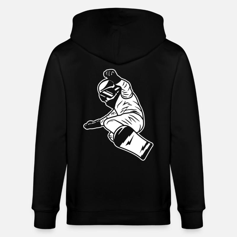 Snowboard Junge - Stanley/Stella Unisex Bio-Kapuzenjacke CULTIVATOR  - Schwarz