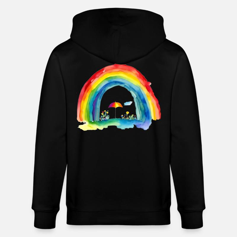 Regenbogen - Stanley/Stella Unisex Bio-Kapuzenjacke CULTIVATOR  - Schwarz