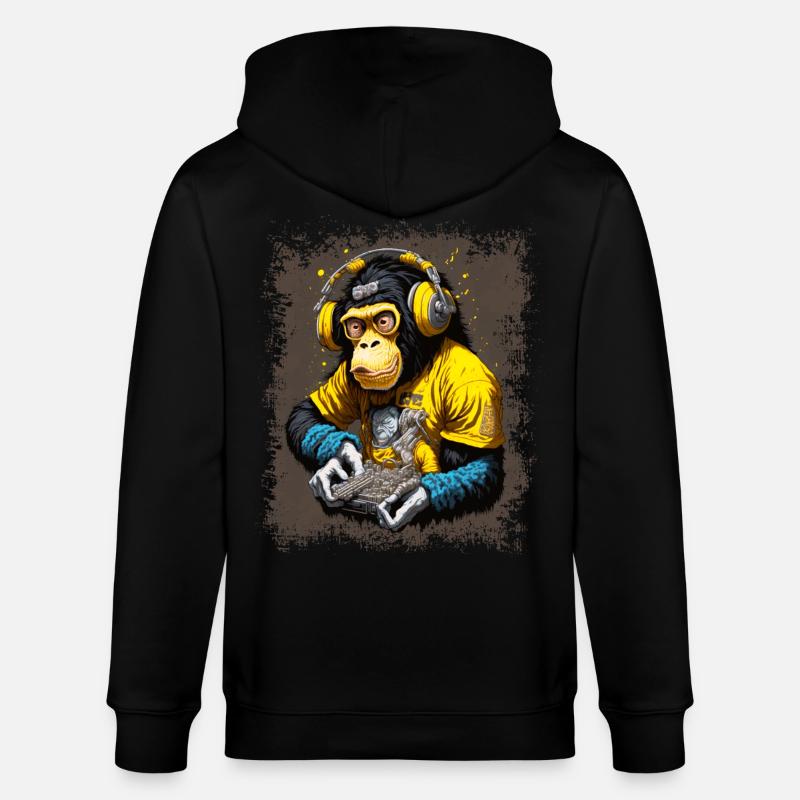 DJ Affe - Stanley/Stella Unisex Bio-Kapuzenjacke CULTIVATOR  - Schwarz