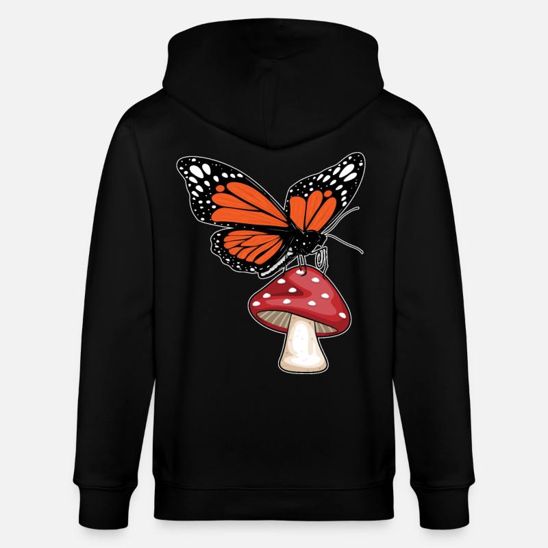 Champignon papillon - Veste à capuche bio CULTIVATOR Stanley/Stella Unisexe - noir