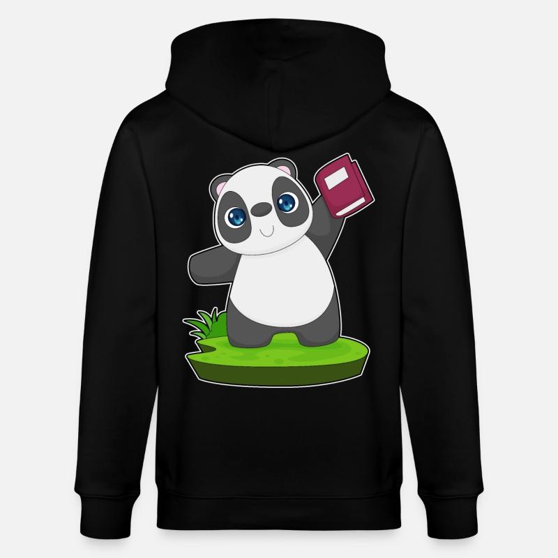 Livre Panda - Veste à capuche bio CULTIVATOR Stanley/Stella Unisexe - noir
