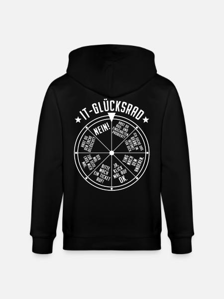 IT Support Glücksrad Service Desk IT Helpdesk Nerd - Stanley/Stella Unisex Bio-Kapuzenjacke CULTIVATOR  - Schwarz