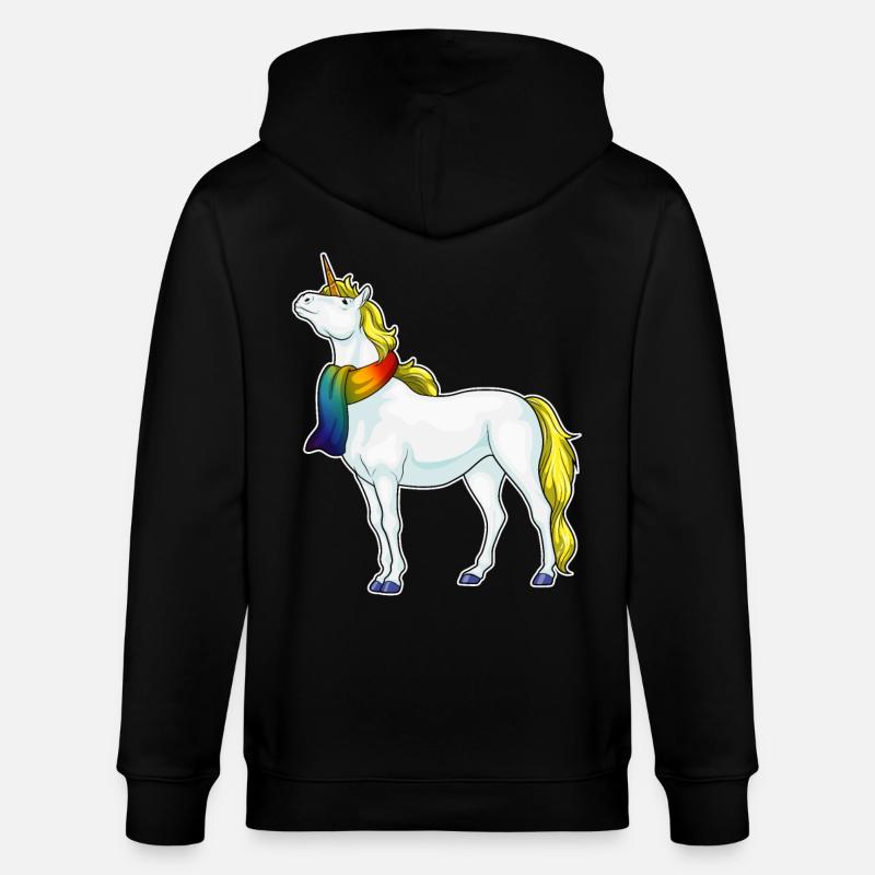 Einhorn Schal - Stanley/Stella Unisex Bio-Kapuzenjacke CULTIVATOR  - Schwarz