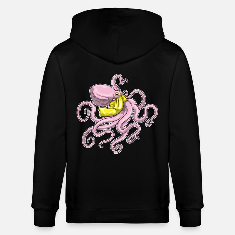 Echarpe de pieuvre - Veste à capuche bio CULTIVATOR Stanley/Stella Unisexe - noir