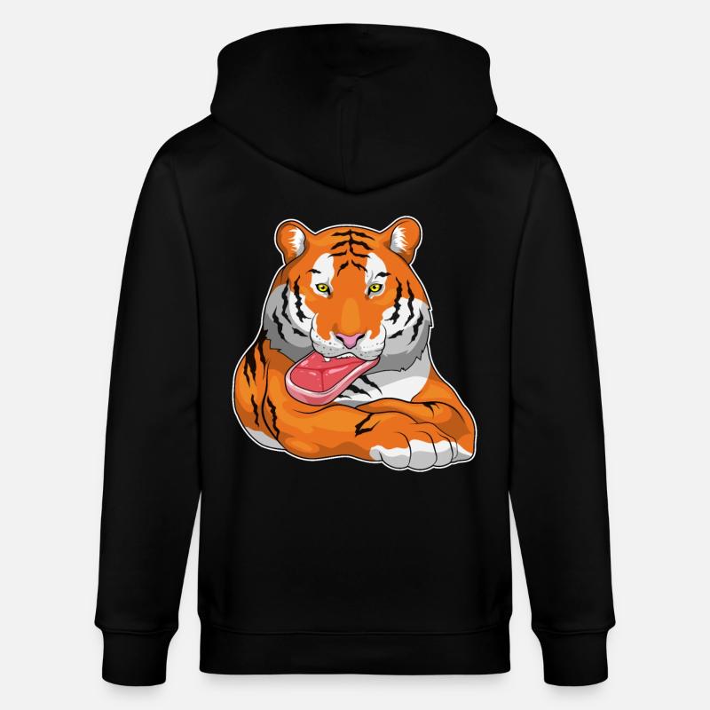 Tiger Fleisch - Stanley/Stella Unisex Bio-Kapuzenjacke CULTIVATOR  - Schwarz