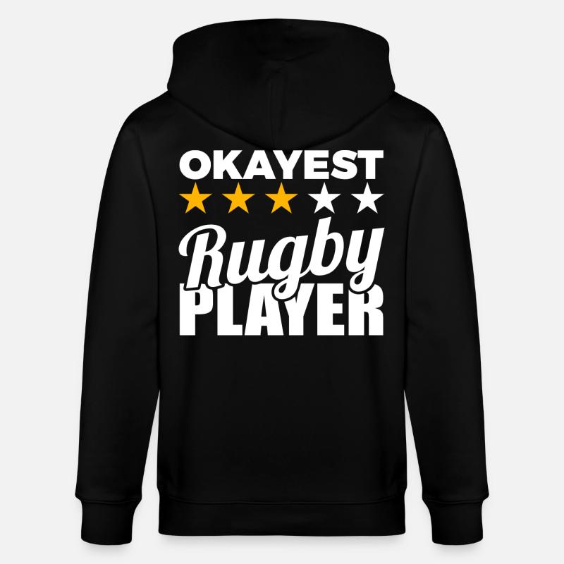 Witziger Rugbyspieler - Stanley/Stella Unisex Bio-Kapuzenjacke CULTIVATOR  - Schwarz