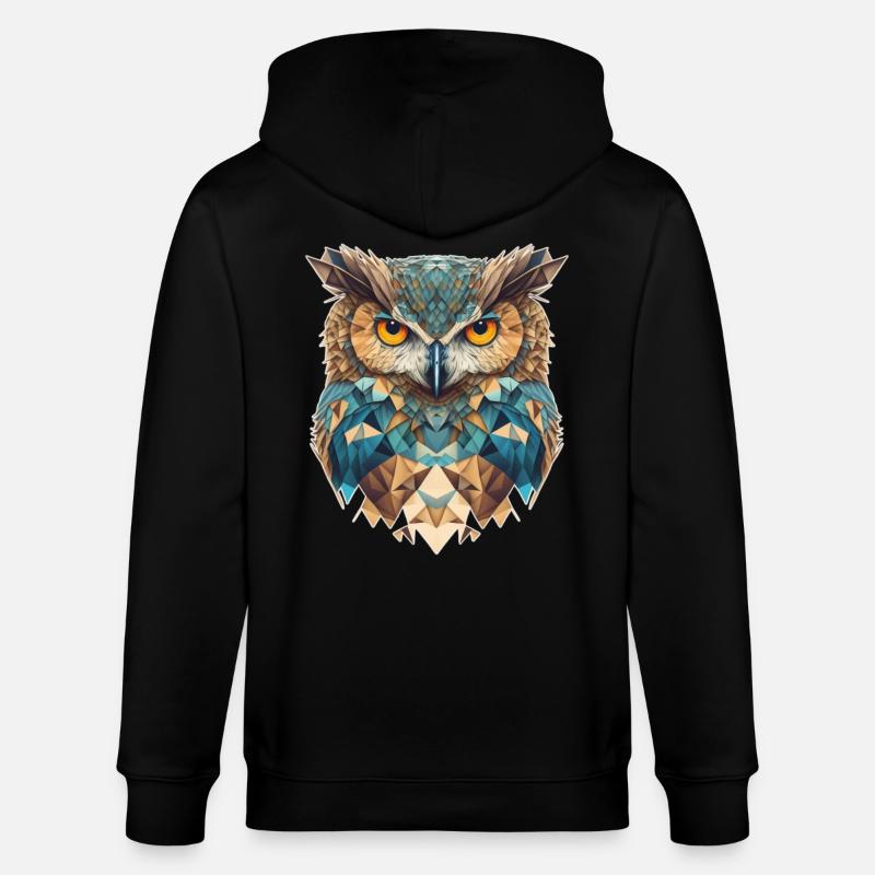 Eulenkopf geometrisch - Stanley/Stella Unisex Bio-Kapuzenjacke CULTIVATOR  - Schwarz