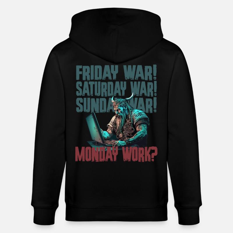 Monday work Programming Vikings - Stanley/Stella CULTIVATOR  Unisex Organic Hooded Jacket - black