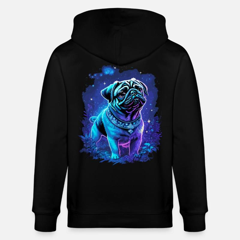 Chien carlin mignon mystique - Veste à capuche bio CULTIVATOR Stanley/Stella Unisexe - noir