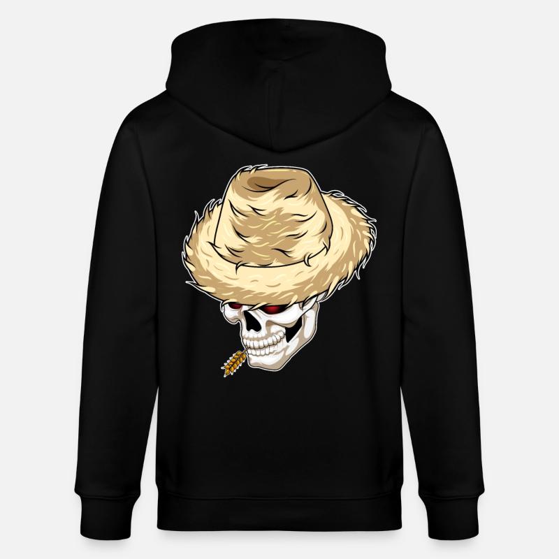 Ferme de blé Skull Farmer - Veste à capuche bio CULTIVATOR Stanley/Stella Unisexe - noir