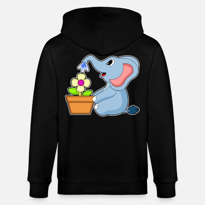 Fleur de pot de fleurs d’éléphant - Veste à capuche bio CULTIVATOR Stanley/Stella Unisexe - noir