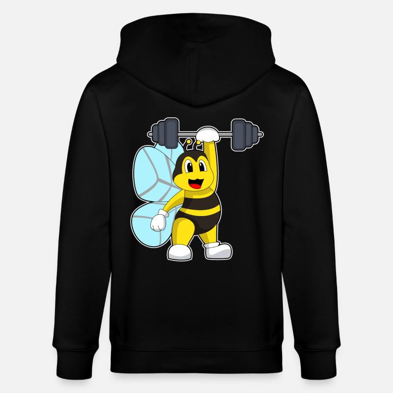 Abeille Musculation Barbell - Veste à capuche bio CULTIVATOR Stanley/Stella Unisexe - noir