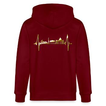 Rom Kolosseum Herzschlag Roma Skyline Rome Italien - Stanley/Stella Unisex Bio-Kapuzenjacke CULTIVATOR  - Burgunderrot - Hinten - Anna (173cm)