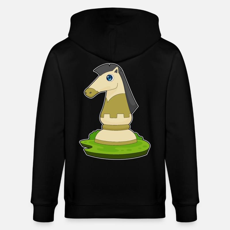 Schachfigur Springer Schach - Stanley/Stella Unisex Bio-Kapuzenjacke CULTIVATOR  - Schwarz